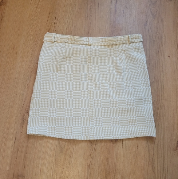 Emory Park mini skirt - beige, plaid, belted - Picture 5 of 7